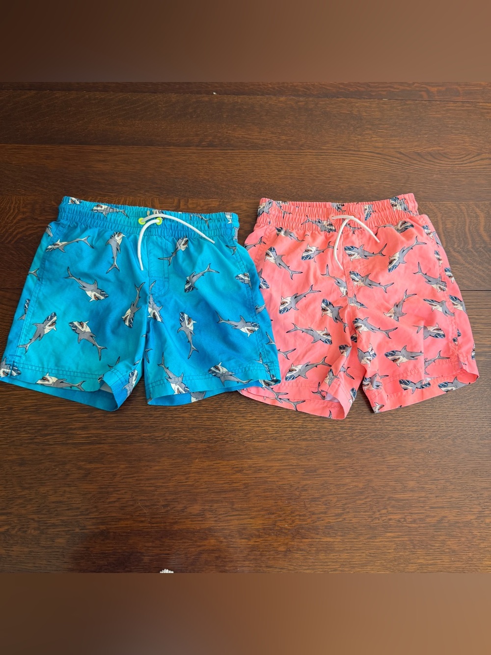 Old Navy Kids Shark Swim Shorts Bundle - Blue & Coral Pink